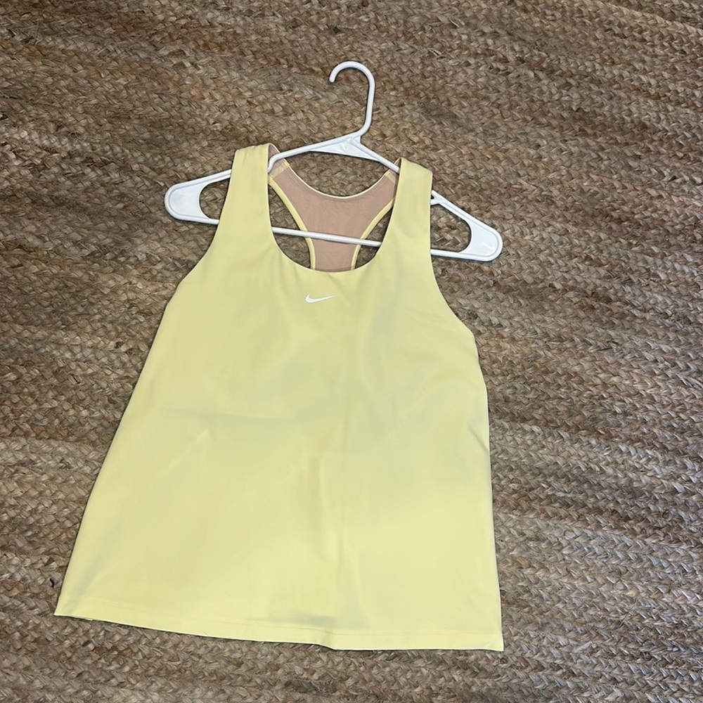 Nike Yellow Racerback Tank Top built in bra XL
